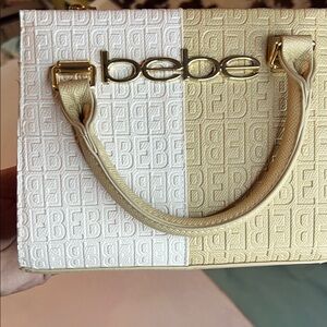 Bebe Cream and Tan Satchel